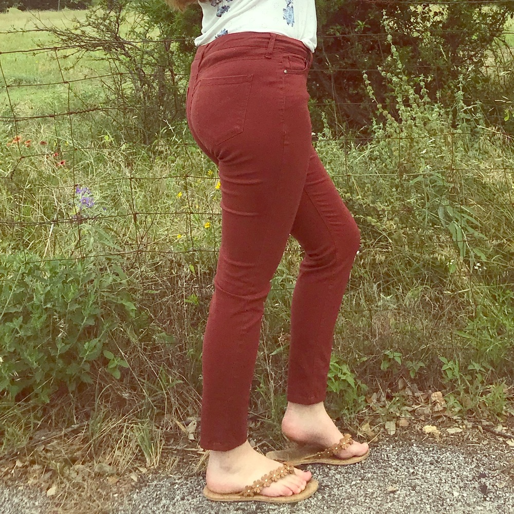 Rust high-waist pants